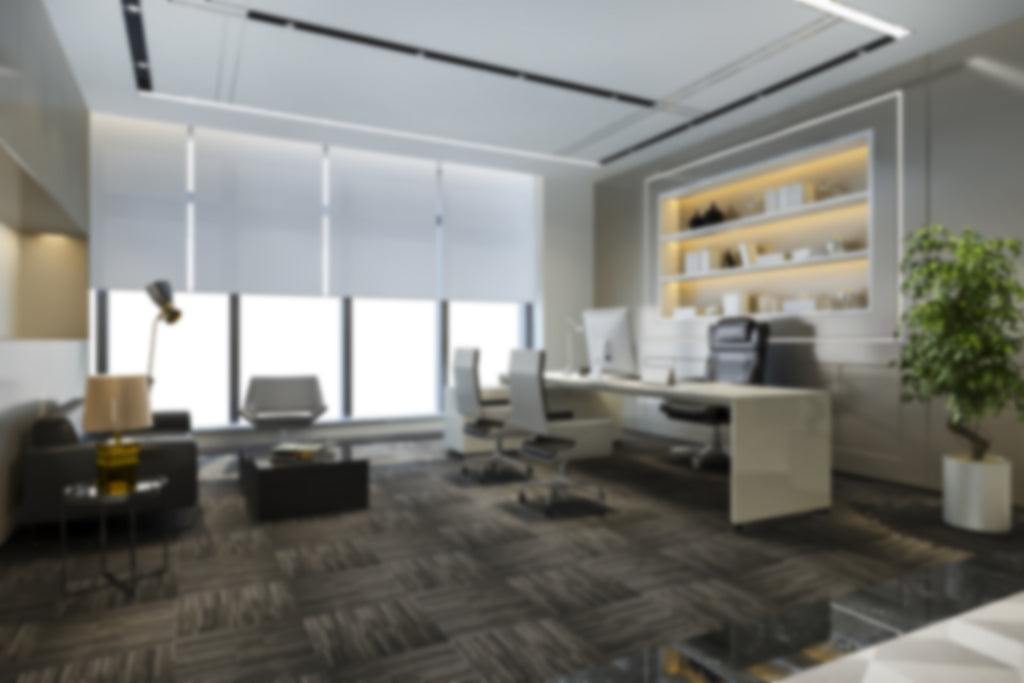 Modern Grey + Yellow Office