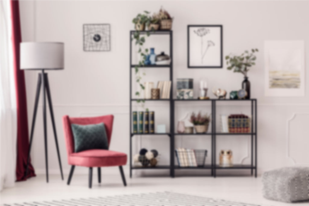 Seating Area with Chair and Bookcase